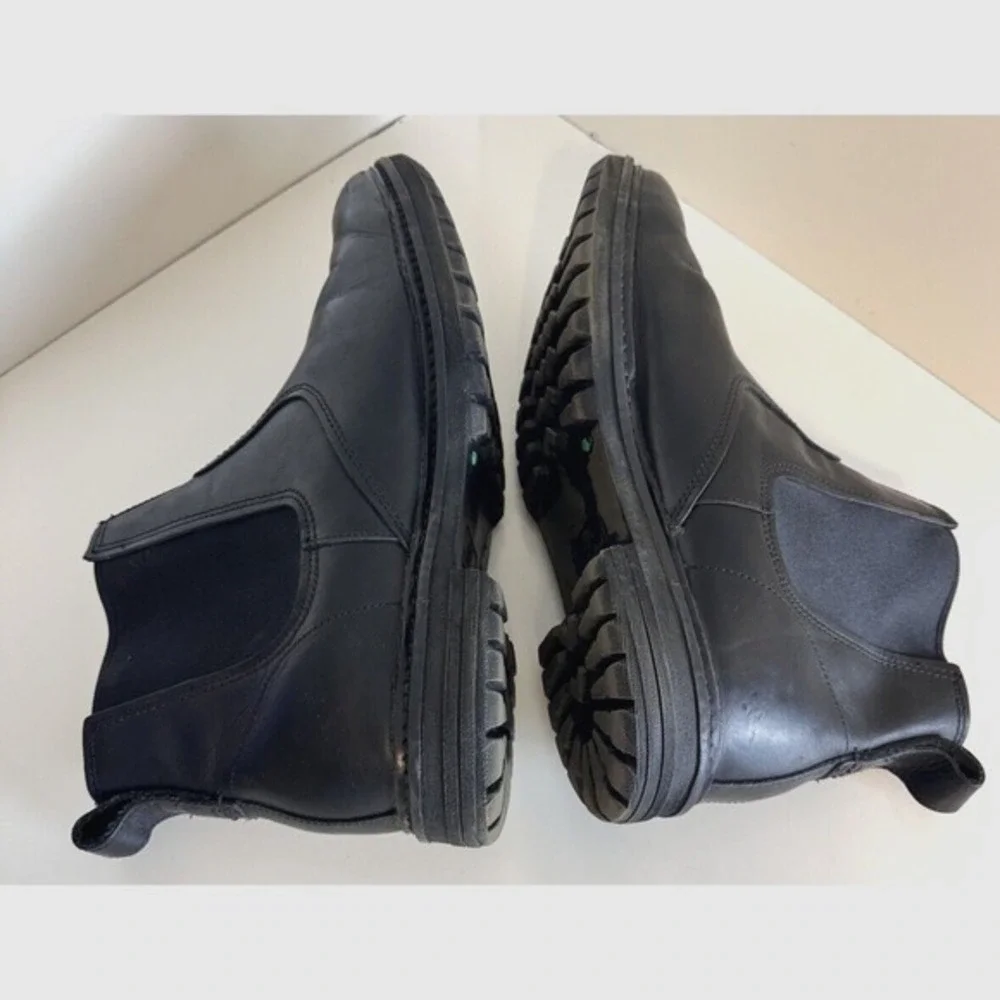 Timberland Larchmont Chelsea Boots Mens 13 Black Leather Pull‎ On Career 48-07